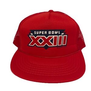 NEW Vintage Super Bowl XXIII Red SnapBack Trucker Hat NFL San Francisco 49ers